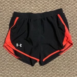 Under Armour Black and Orange Shorts